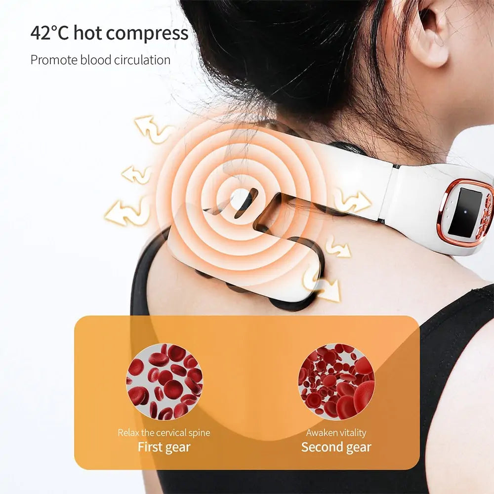 Smart Neck Massager with TENS & Voice Guidance