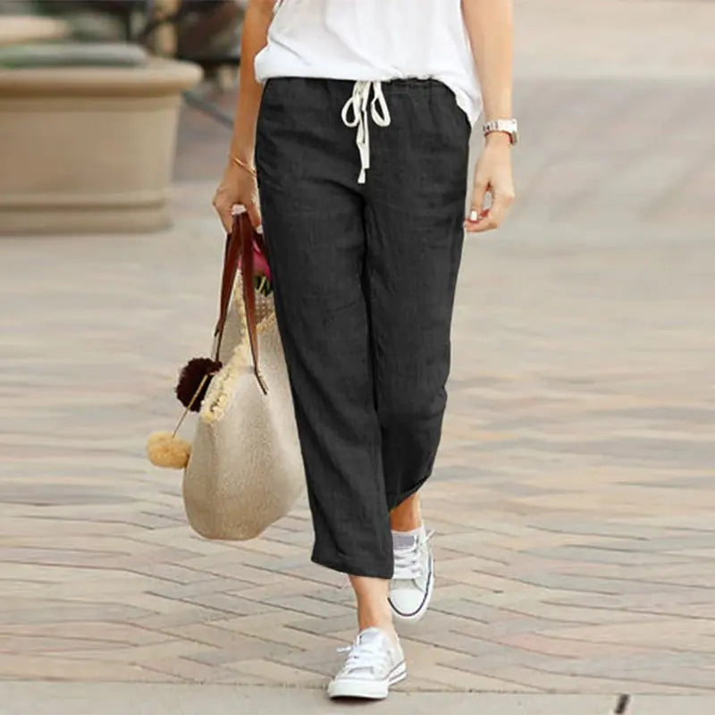 Lightweight Drawstring Elastic Waist Pants - Summer Comfort