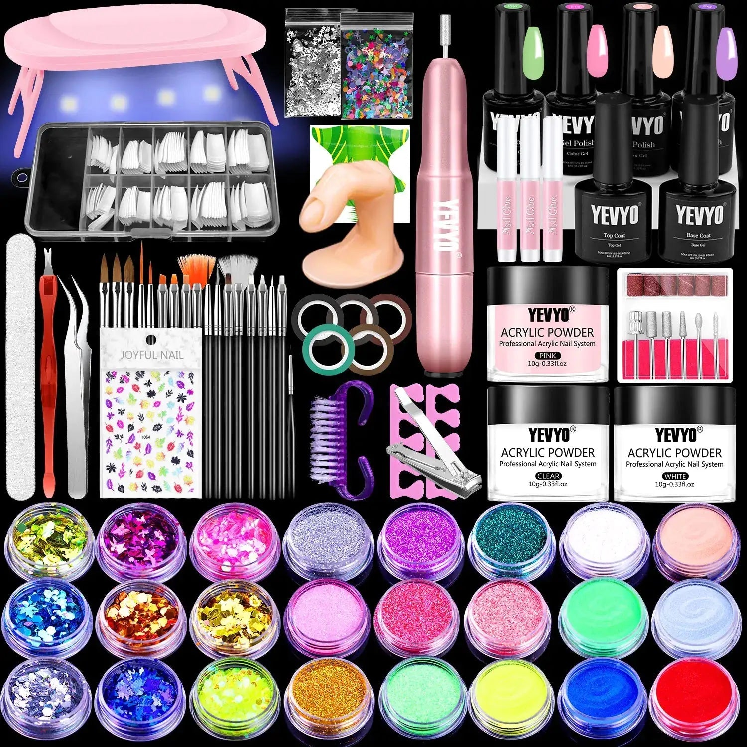 Acrylic Nail Kit with Drill &amp; UV Light – All - in - One Professional Set for Creative Nail Art - GNS Beauty & Personal Care