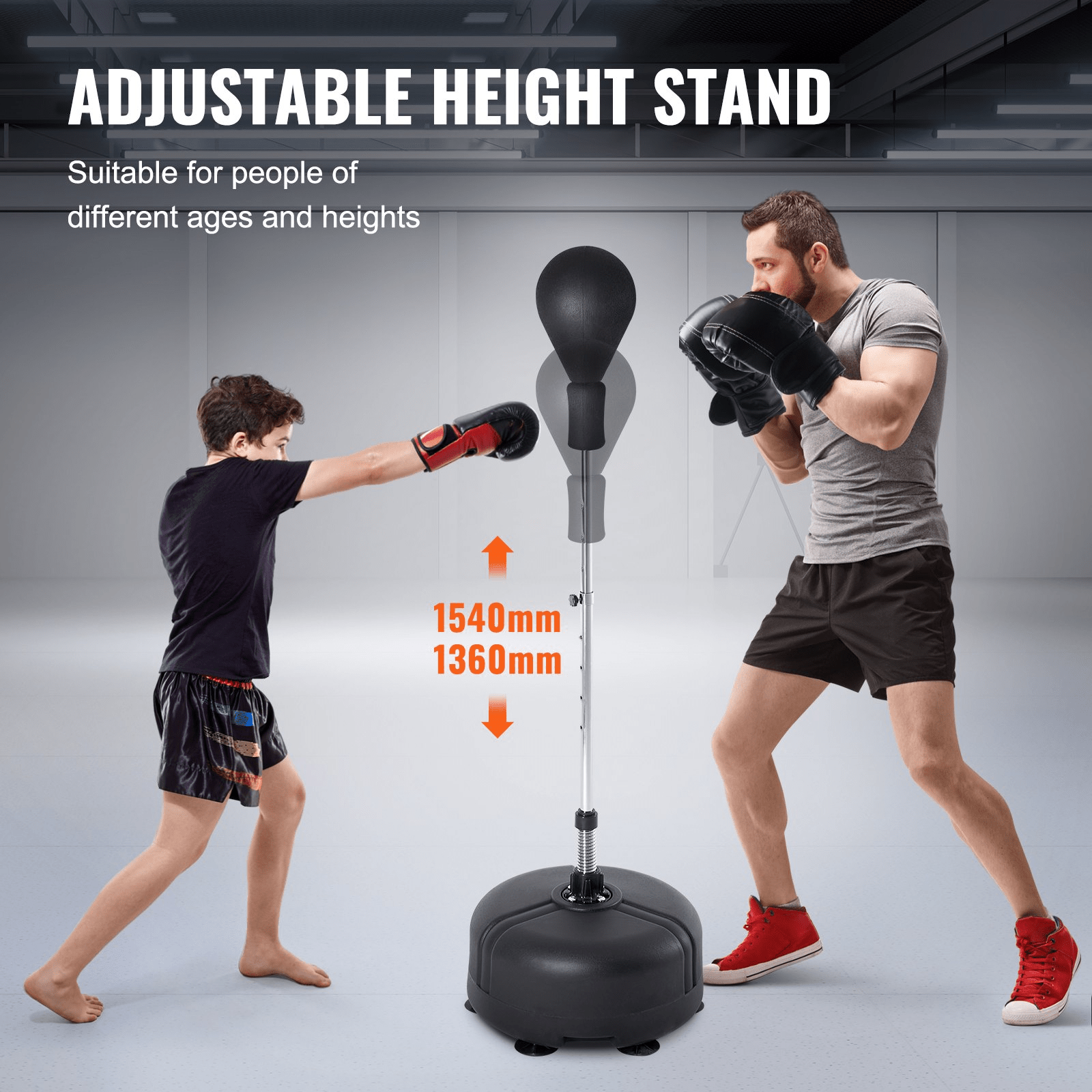 Adjustable Reflex Punching Bag with Gloves & Stand - VEVOR - GNS Beauty & Personal Care