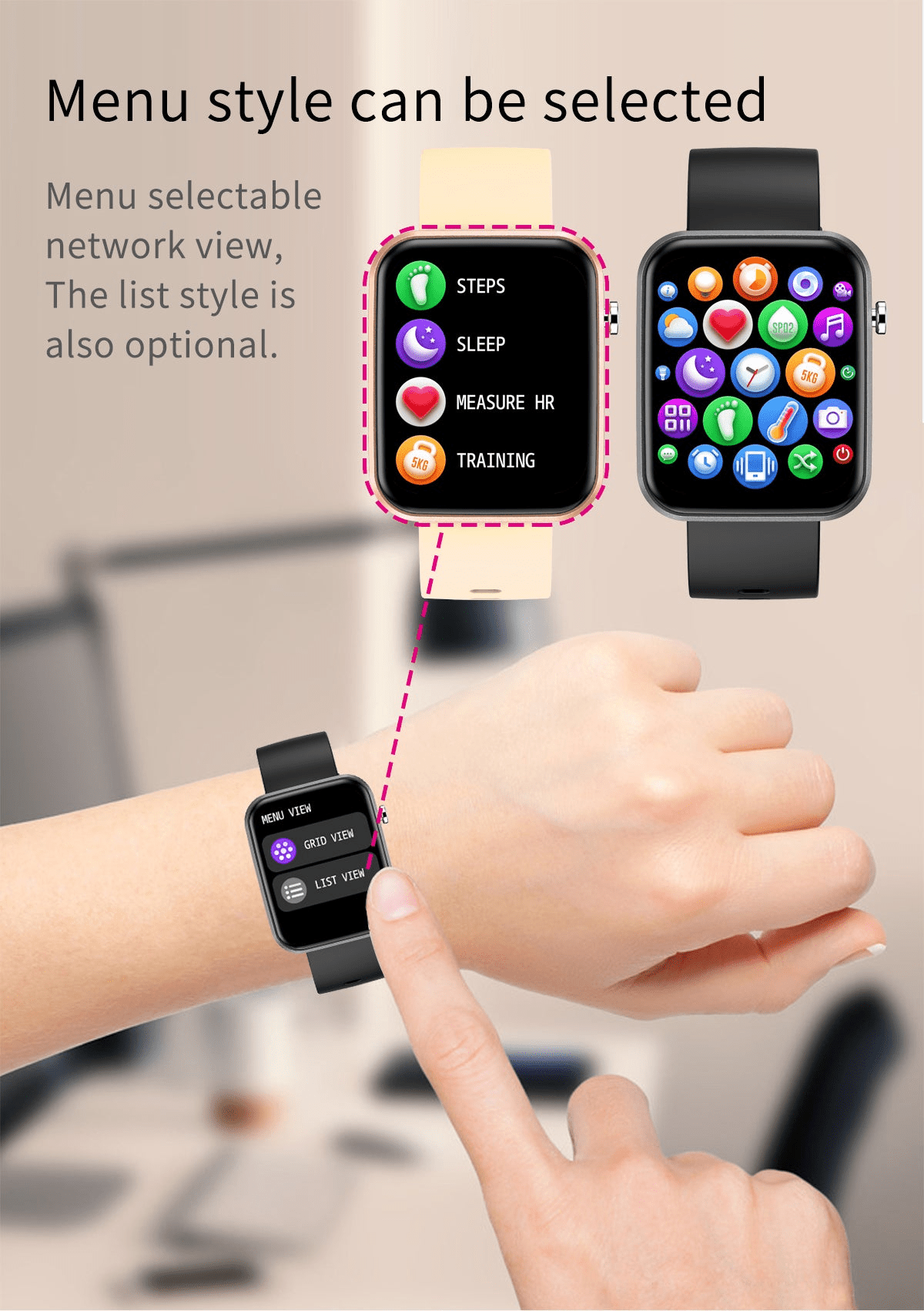 Advanced Smartwatch with 3 Interchangeable Bands - Wellness & Activity Tracker - GNS Beauty & Personal Care