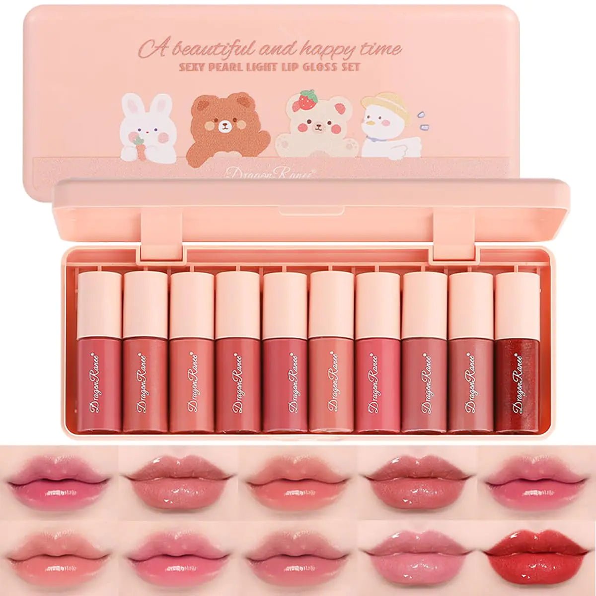 Alisesun 10 Colors Lip Tint Stain Set – Plumping Gloss &amp; Versatile Tint for Long - Lasting Vivid Color - GNS Beauty & Personal Care