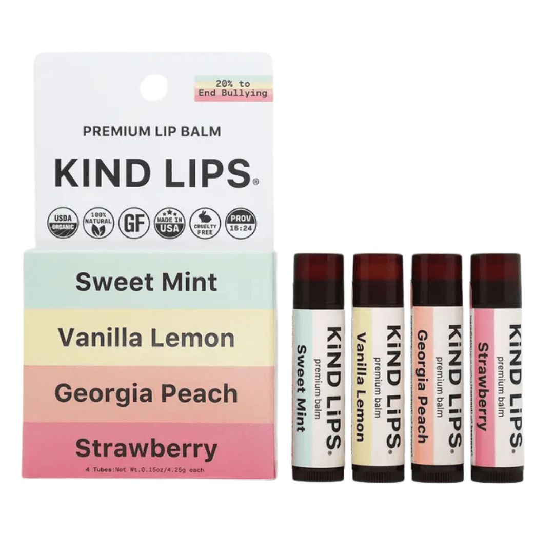 All - Natural Lip Balm 4 - Pack Variety - Organic & Moisturizing - GNS Beauty & Personal Care