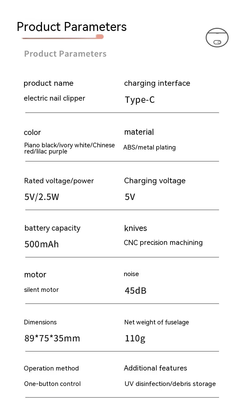 Eco-Friendly Electric Nail Trimmer with LCD Display