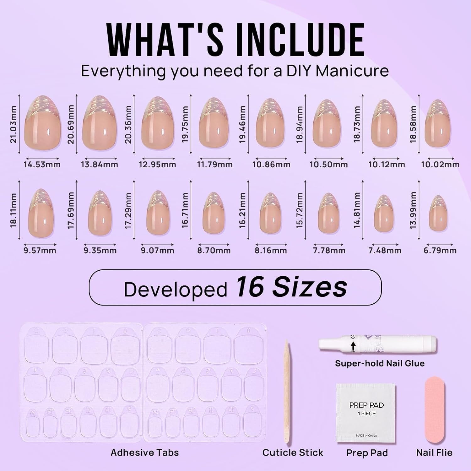 Athena Aurora Almond Nails – Soft Gel Press - On Kit with Goddess Glow - GNS Beauty & Personal Care