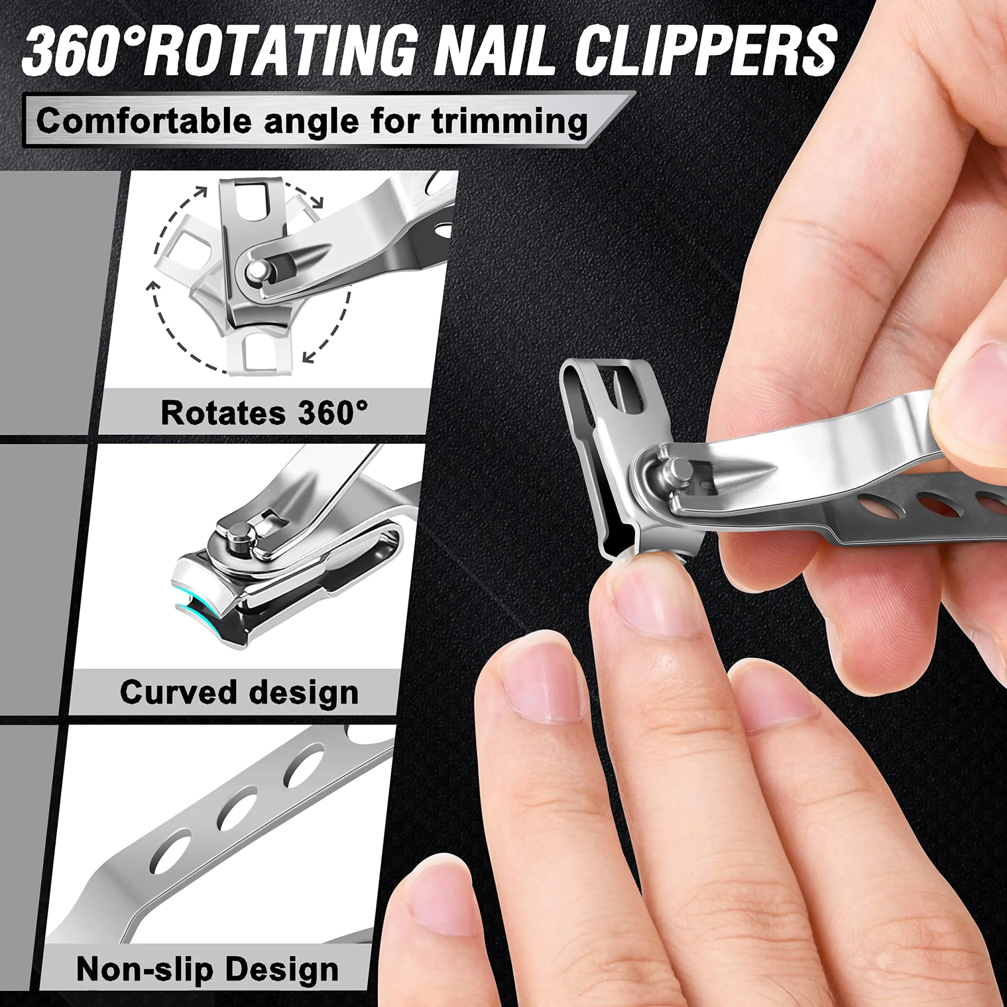 Aucurwen Heavy Duty Toenail Clippers for Thick Nails - 7Pcs Set - GNS Beauty & Personal Care