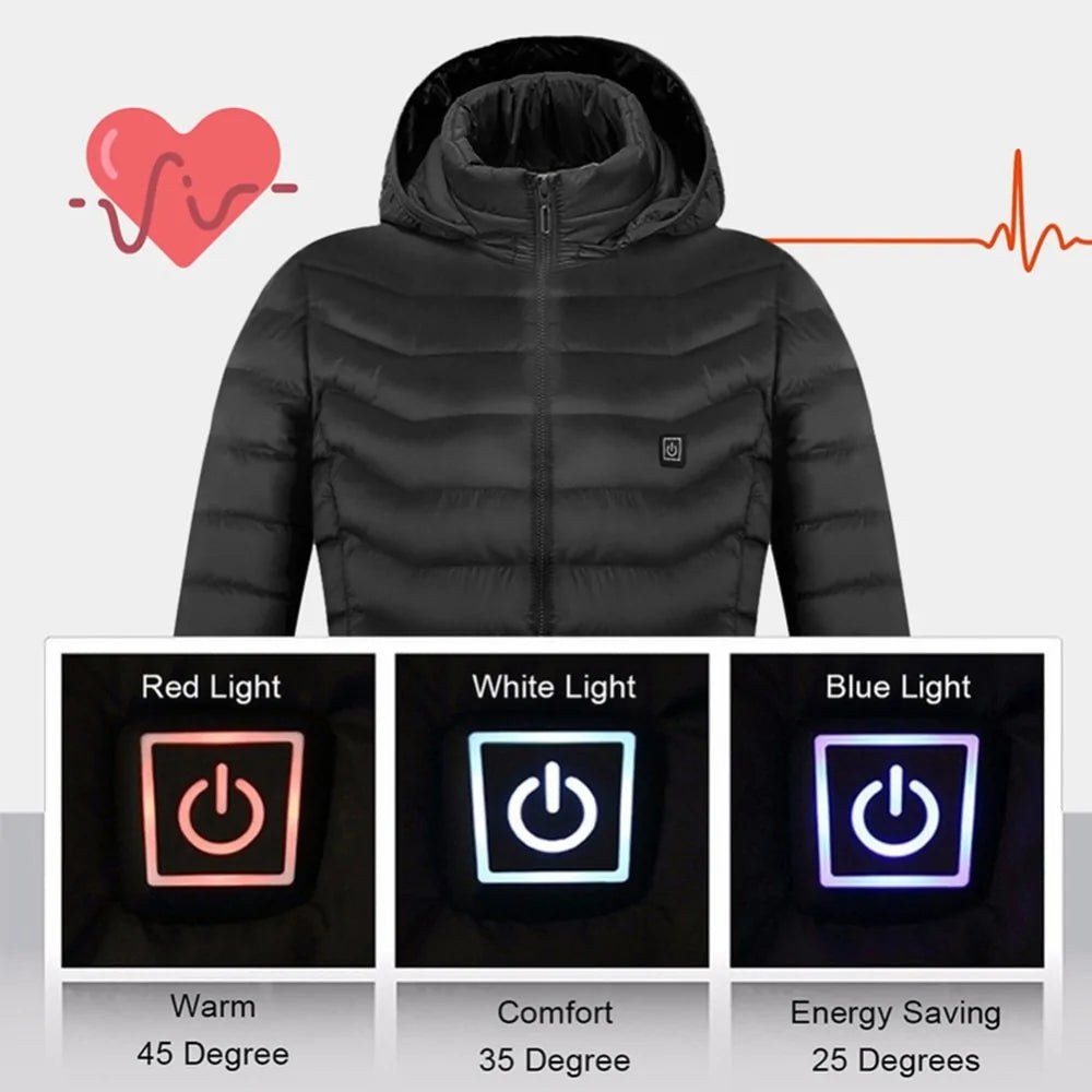 USB Heated Winter Jacket - Waterproof & Adjustable Heat