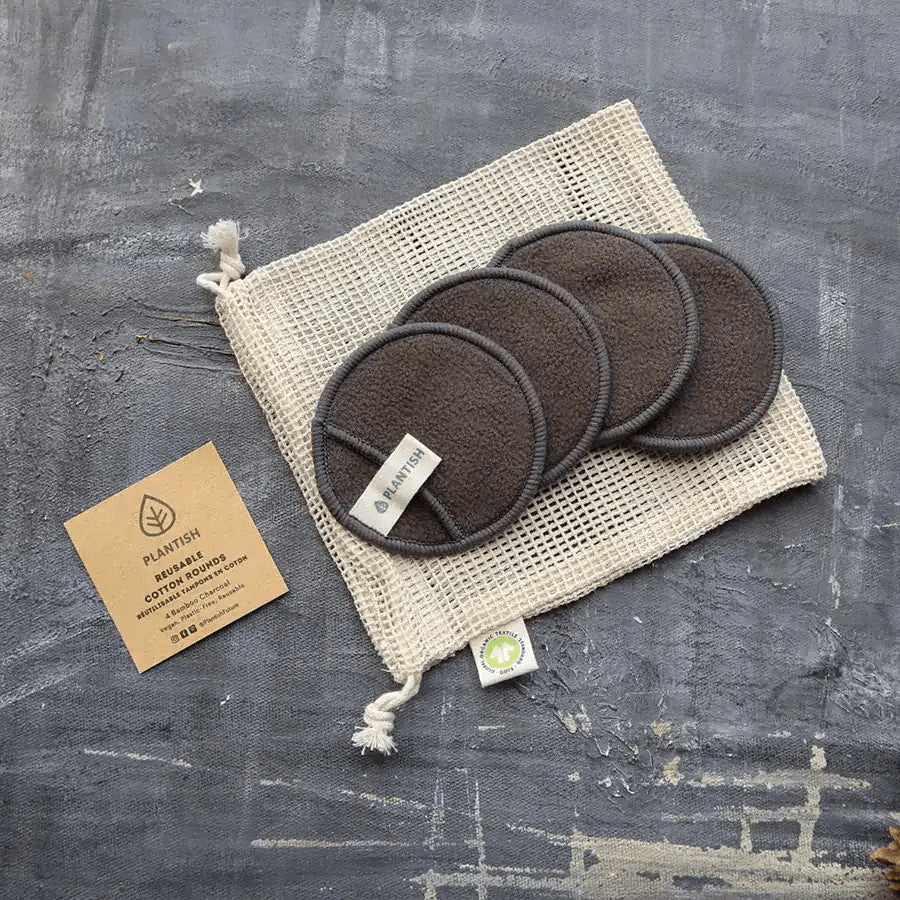 Bamboo Charcoal Cotton Rounds with Wash Bag | Reusable Makeup Pads - GNS Beauty & Personal Care