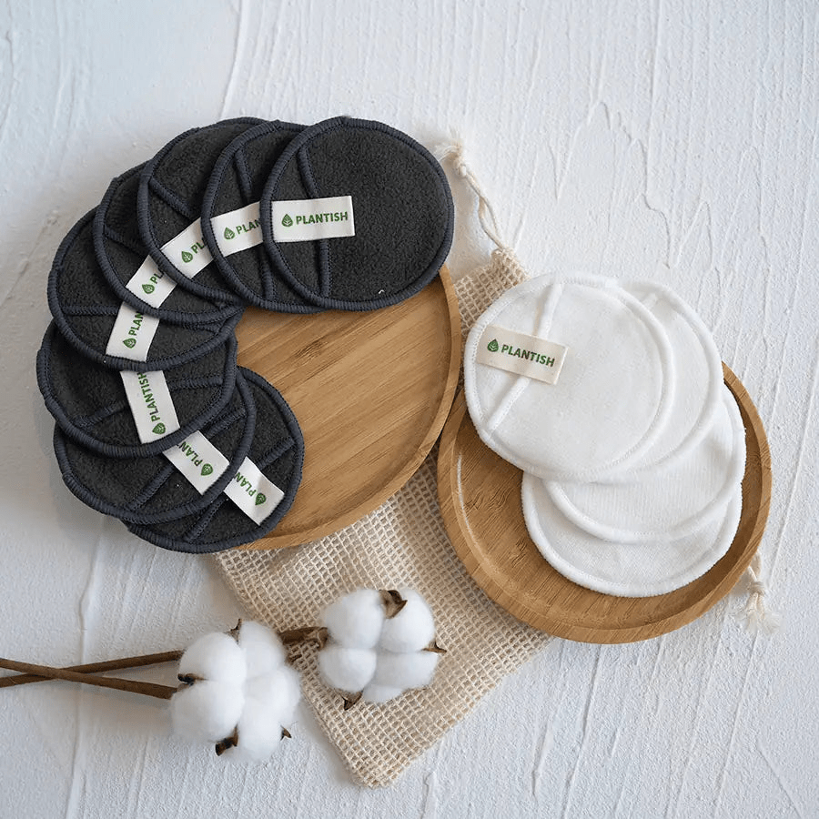 Bamboo Charcoal Cotton Rounds with Wash Bag | Reusable Makeup Pads - GNS Beauty & Personal Care