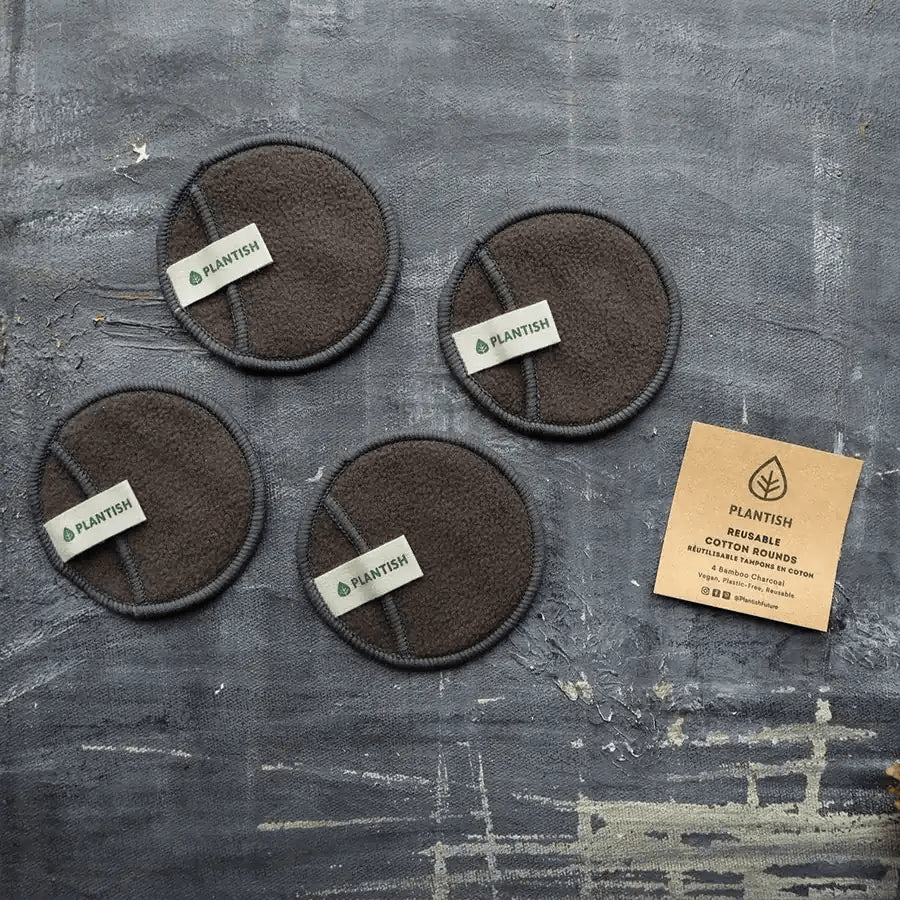 Bamboo Charcoal Cotton Rounds with Wash Bag | Reusable Makeup Pads - GNS Beauty & Personal Care