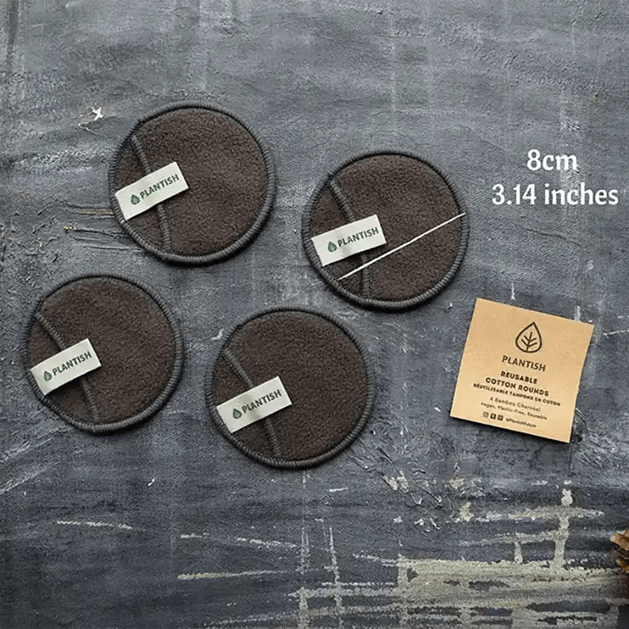 Bamboo Charcoal Cotton Rounds with Wash Bag | Reusable Makeup Pads - GNS Beauty & Personal Care