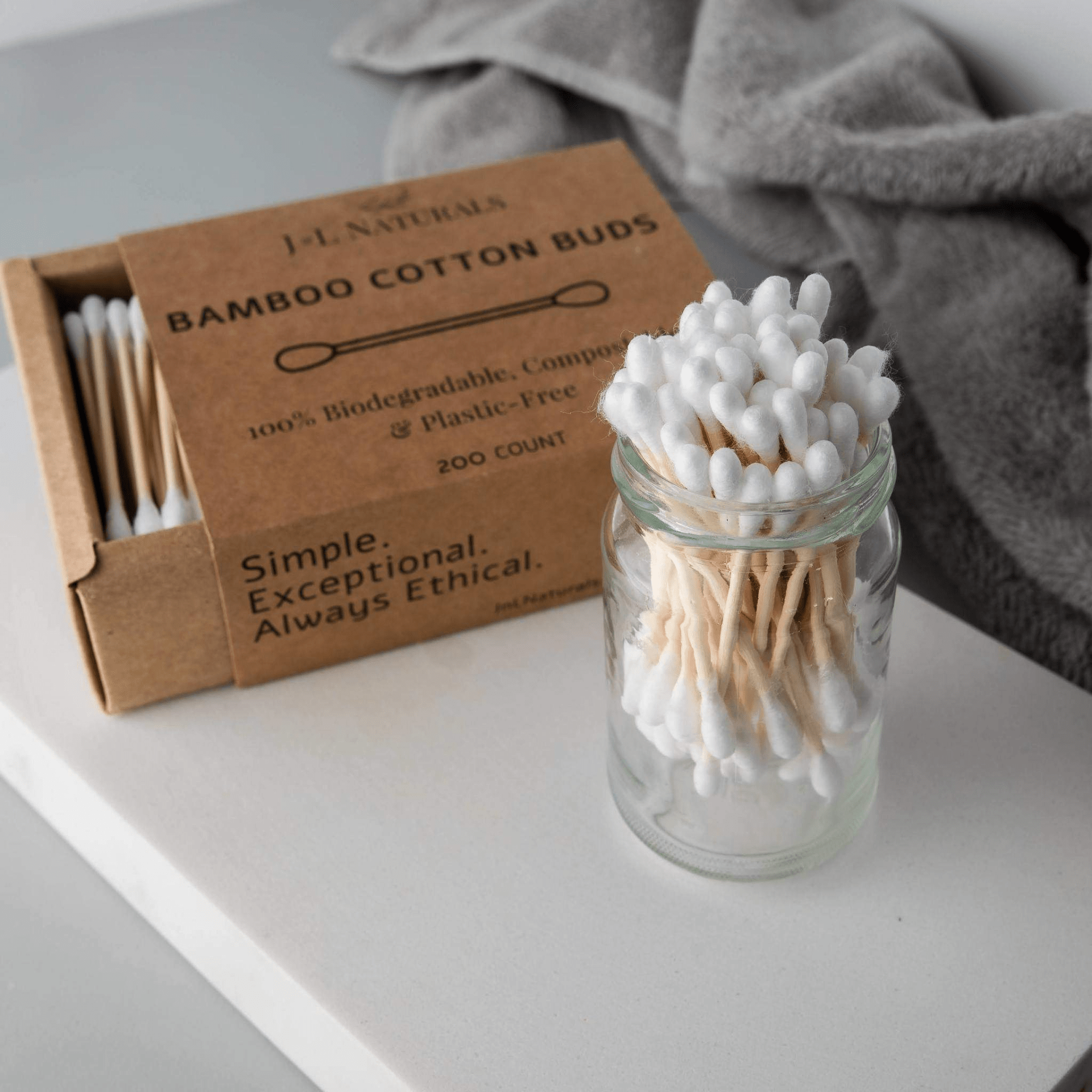 Bamboo Cotton Buds - 200 - Pack of Eco - Friendly, Biodegradable Swabs - GNS Beauty & Personal Care