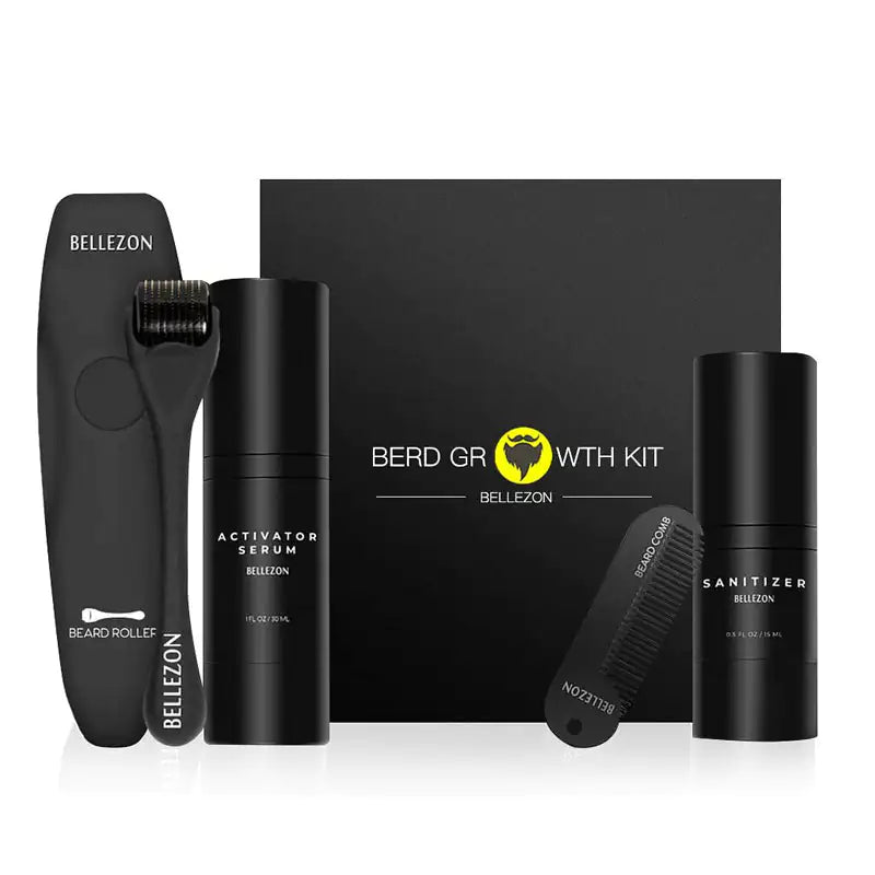 Beard Growth Liquid & Care Set - Micro - Needle Roller for a Fuller Beard - GNS Beauty & Personal Care