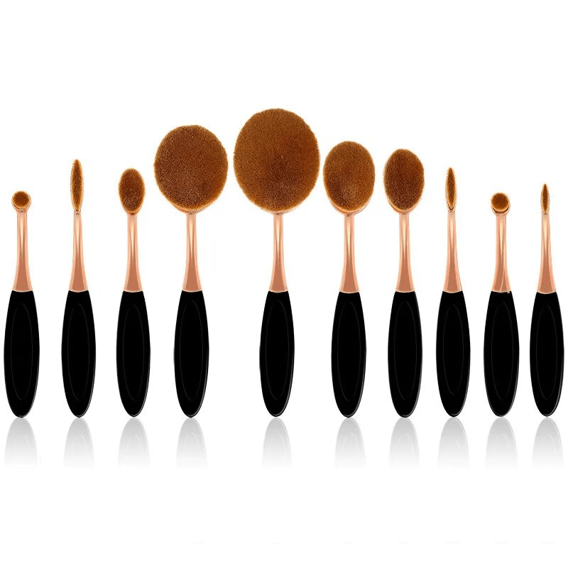 Beauty Experts Set of 10 Oval Beauty Brushes – Elevate Your Makeup Routine - GNS Beauty & Personal Care