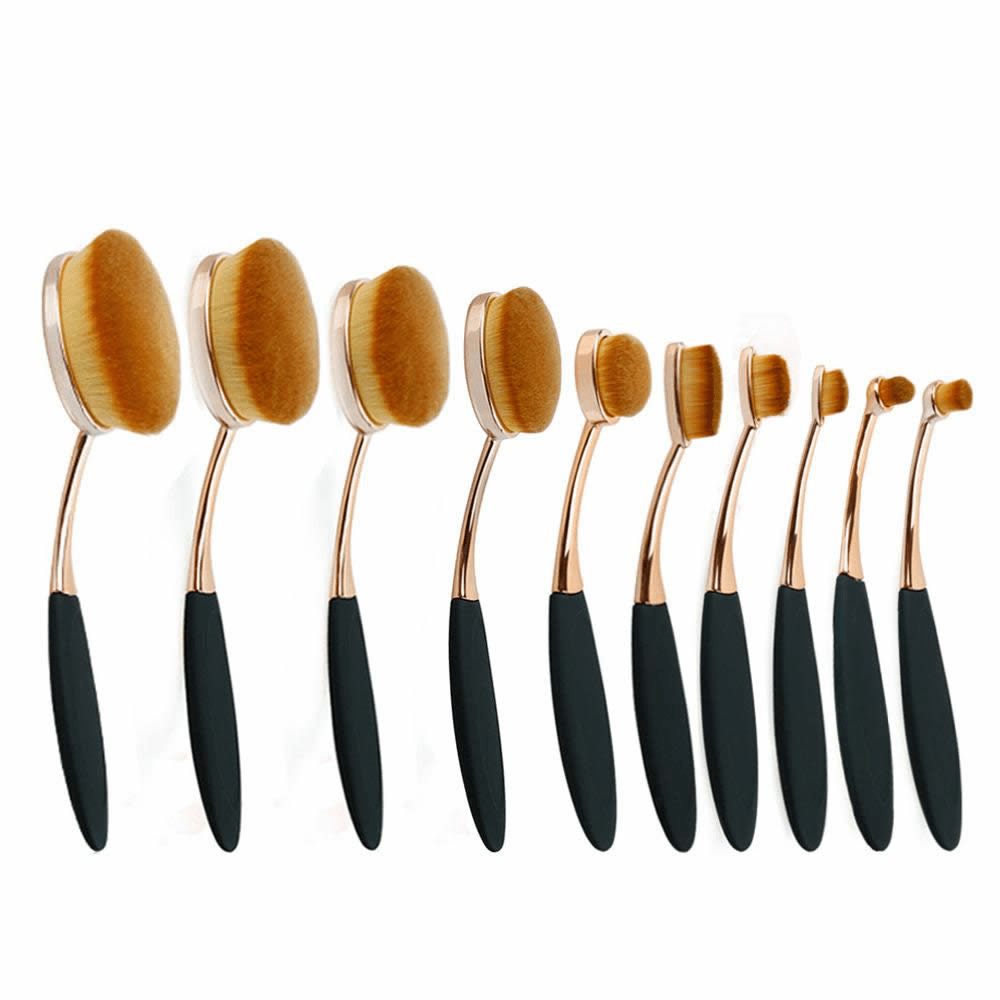 Beauty Experts Set of 10 Oval Beauty Brushes – Elevate Your Makeup Routine - GNS Beauty & Personal Care