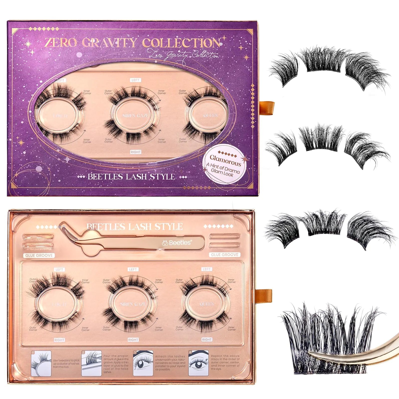 Beetles Easy Lashes Trio Lash Clusters - Super Natural Wispy Lashes - GNS Beauty & Personal Care