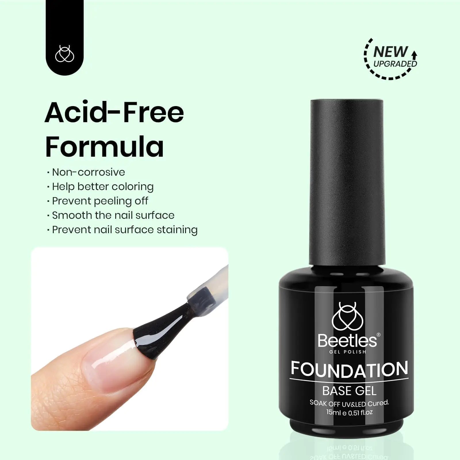 Beetles Gel Base & Top Coat Set - Long - Lasting Glossy Shine, 15ml Each - GNS Beauty & Personal Care