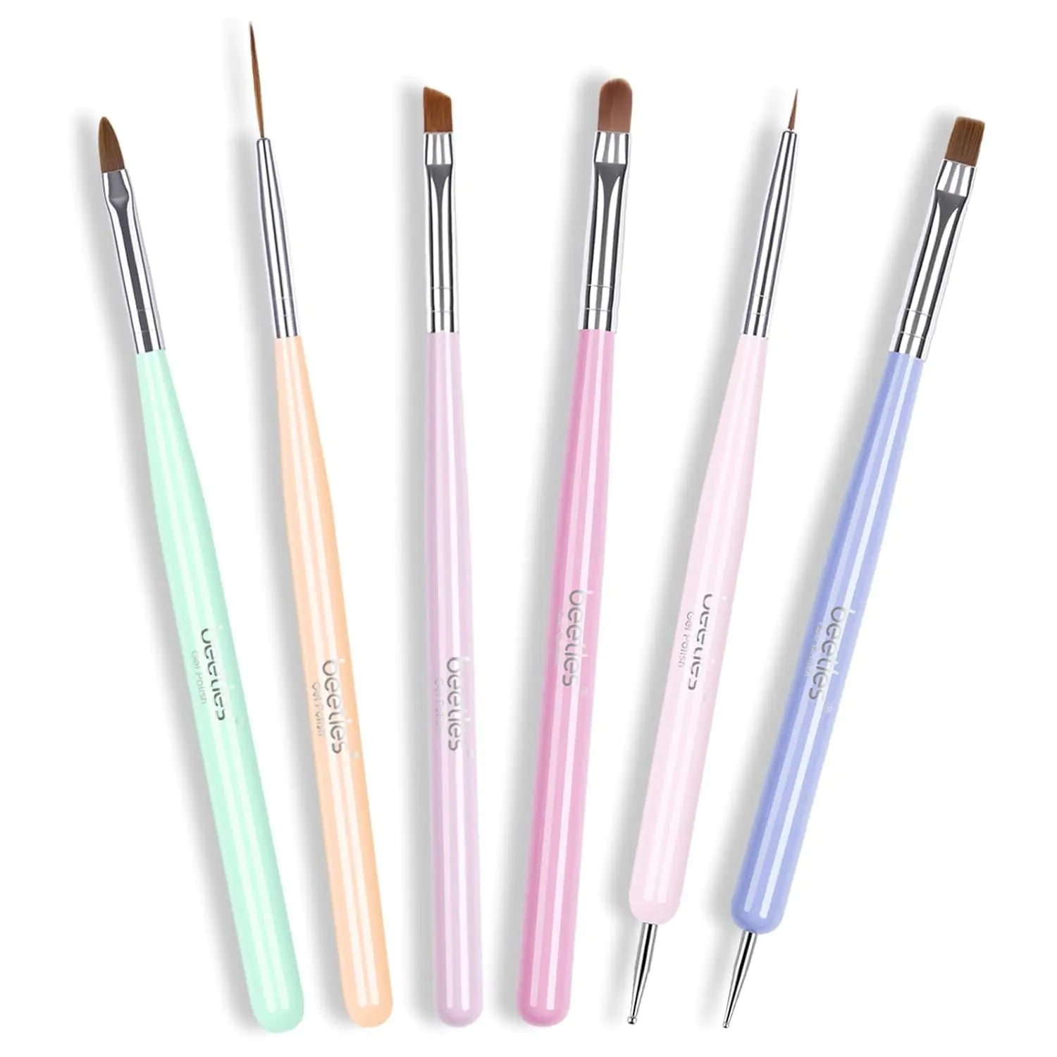 Beetles Nail Art Brushes Set - 6pc Gel Polish Nail Pen Kit - GNS Beauty & Personal Care