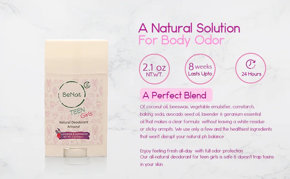 BeNat All - Natural Deodorant for Kids & Teens - Gentle & Aluminum - Free - GNS Beauty & Personal Care