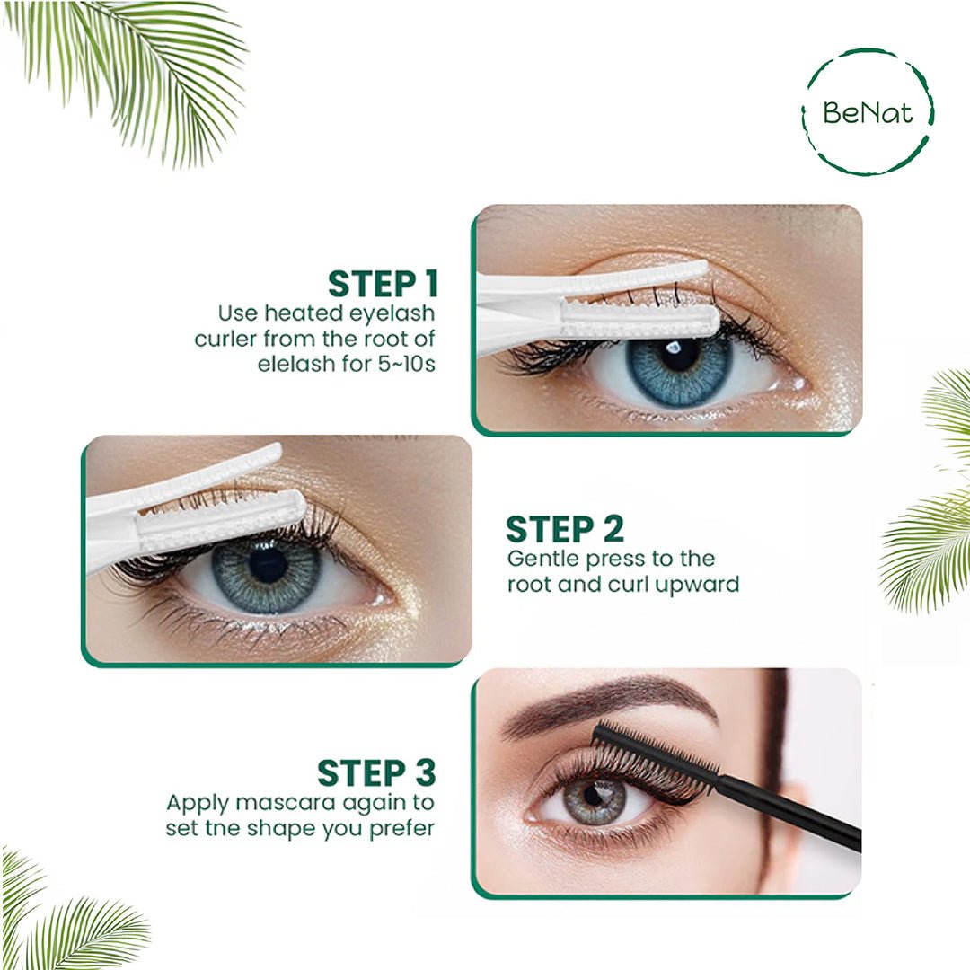 BeNat Electric Eyelash Curler - Rechargeable & Long - Lasting Curl - GNS Beauty & Personal Care