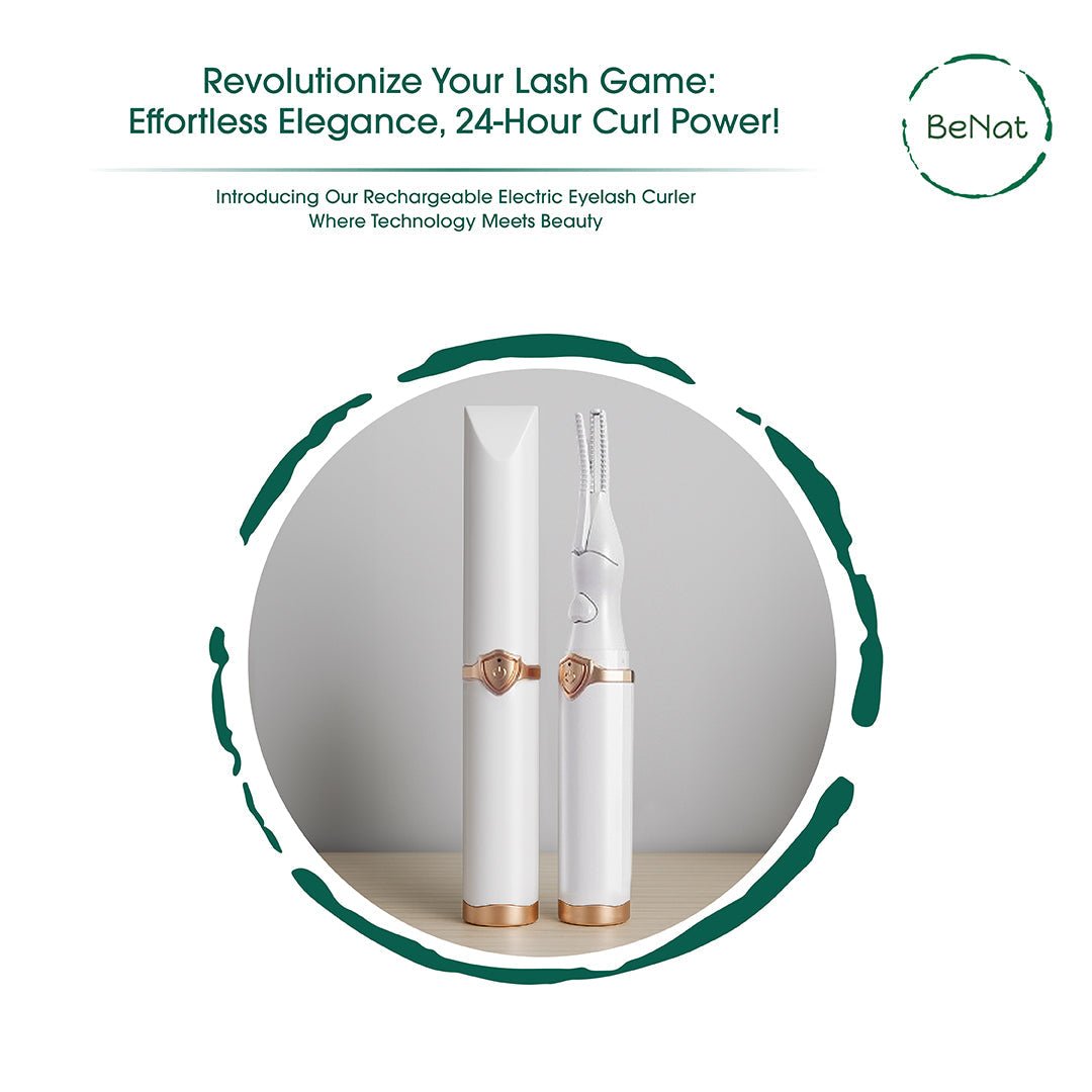 BeNat Electric Eyelash Curler - Rechargeable & Long - Lasting Curl - GNS Beauty & Personal Care