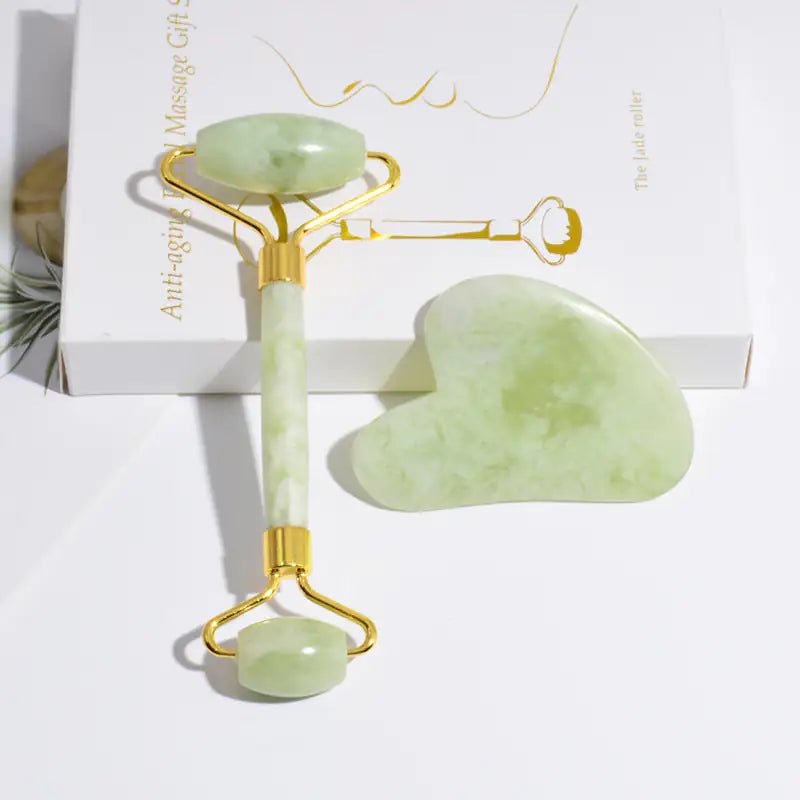 BeNat Jade Roller & Gua Sha Gift Box - Facial Massage for Radiant Skin - GNS Beauty & Personal Care