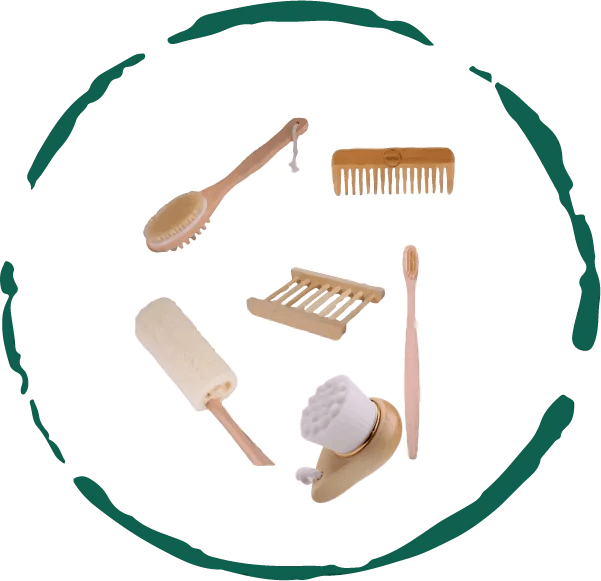 BeNat Zero - Waste Bath Accessories Bundle - 6 - Piece Eco - Friendly Set - GNS Beauty & Personal Care