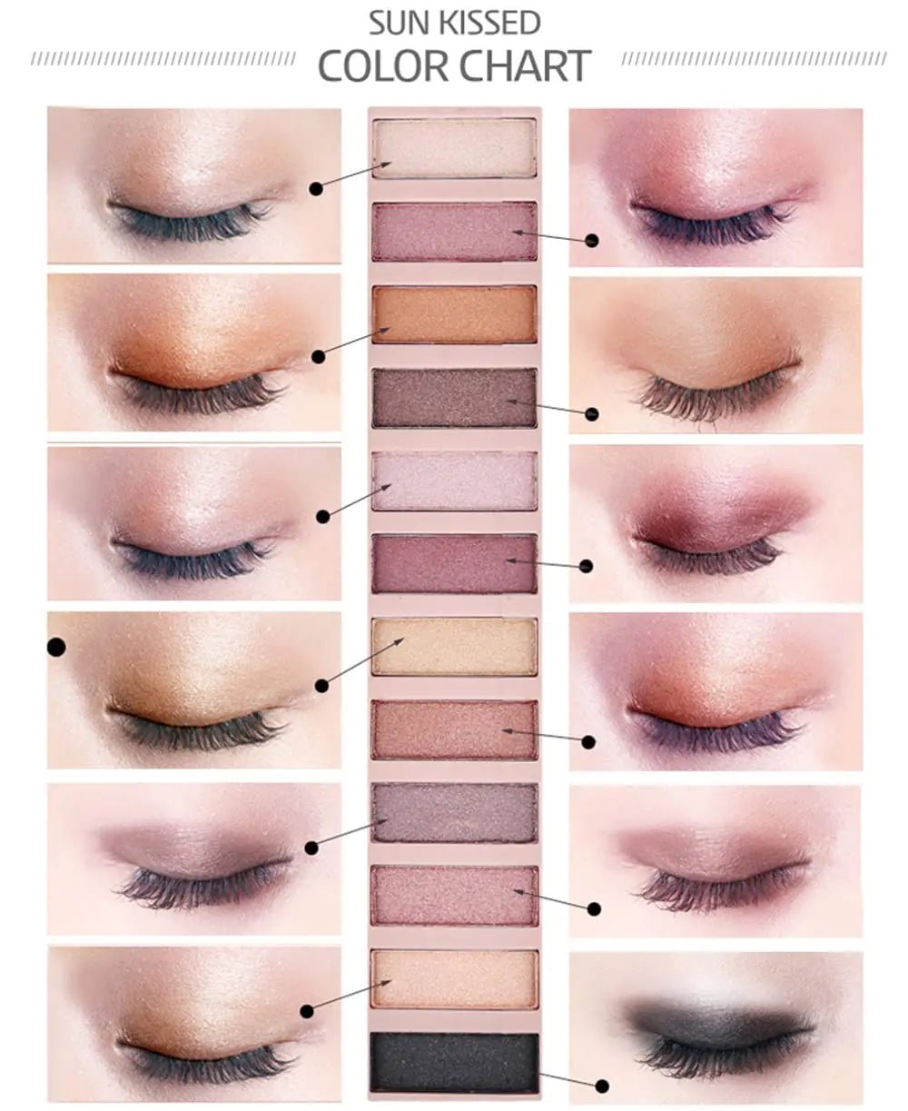 BestLand 2 - Pack 12 Shade Nude Eyeshadow Palette - Matte & Shimmer - Long - Lasting & Cruelty - Free - GNS Beauty & Personal Care