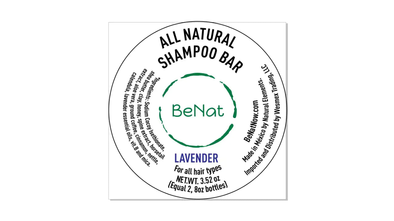 BeNat All-Natural Shampoo Bar - Plastic-Free & Nourishing