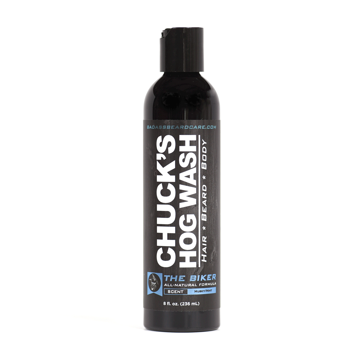 Badass Beard Care Chuck's Hog Wash - The Biker | 3-in-1 Beard, Hair & Body Wash