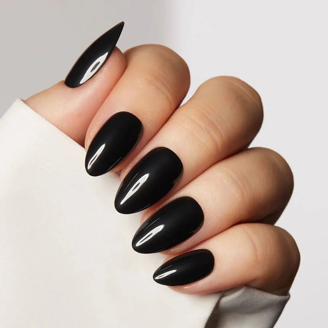 Black Almond Nails – Long - Lasting, Reusable Press - On Kit - GNS Beauty & Personal Care