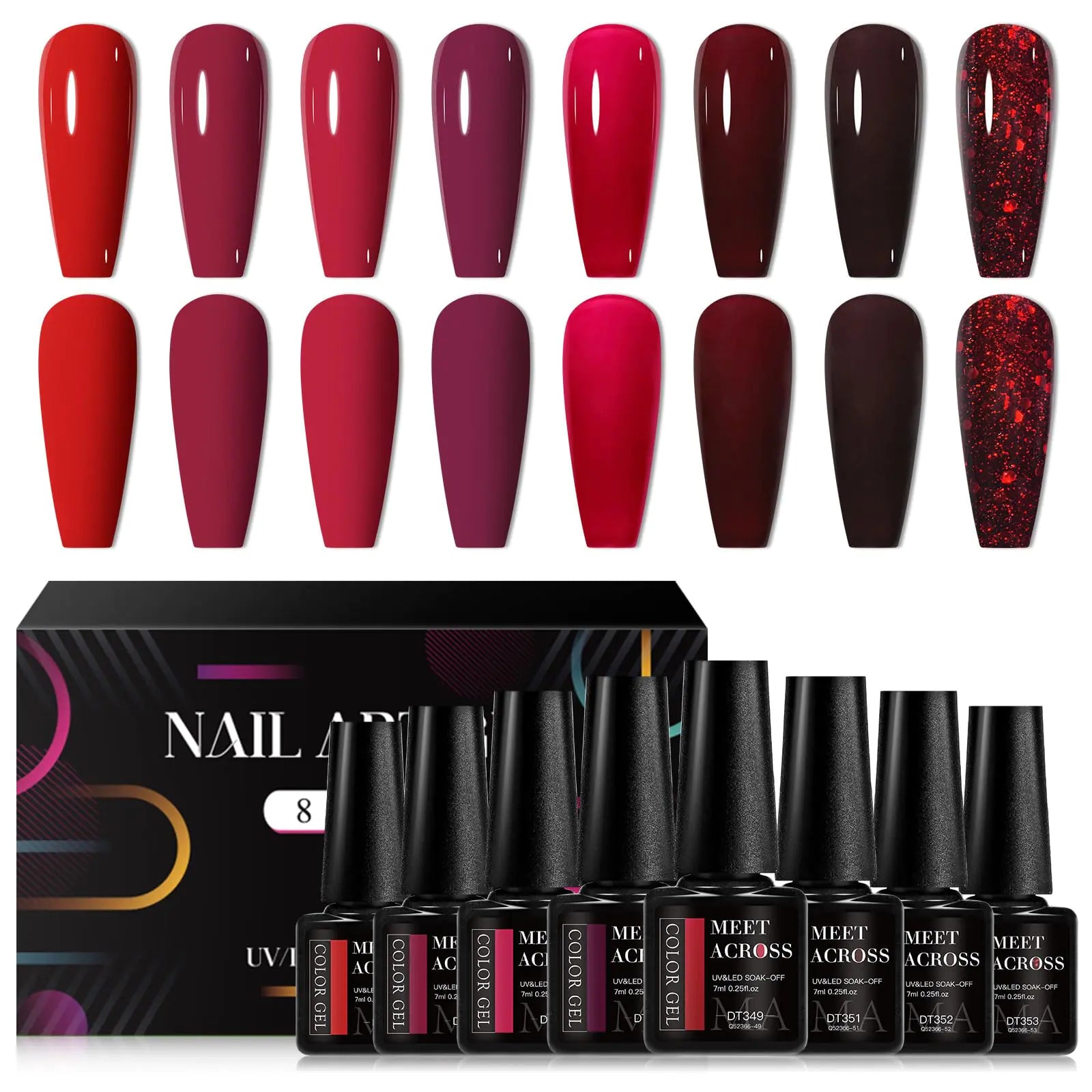 Bloody Mary Elegance: MEET ACROSS Red Gel Nail Polish Set - GNS Beauty & Personal Care