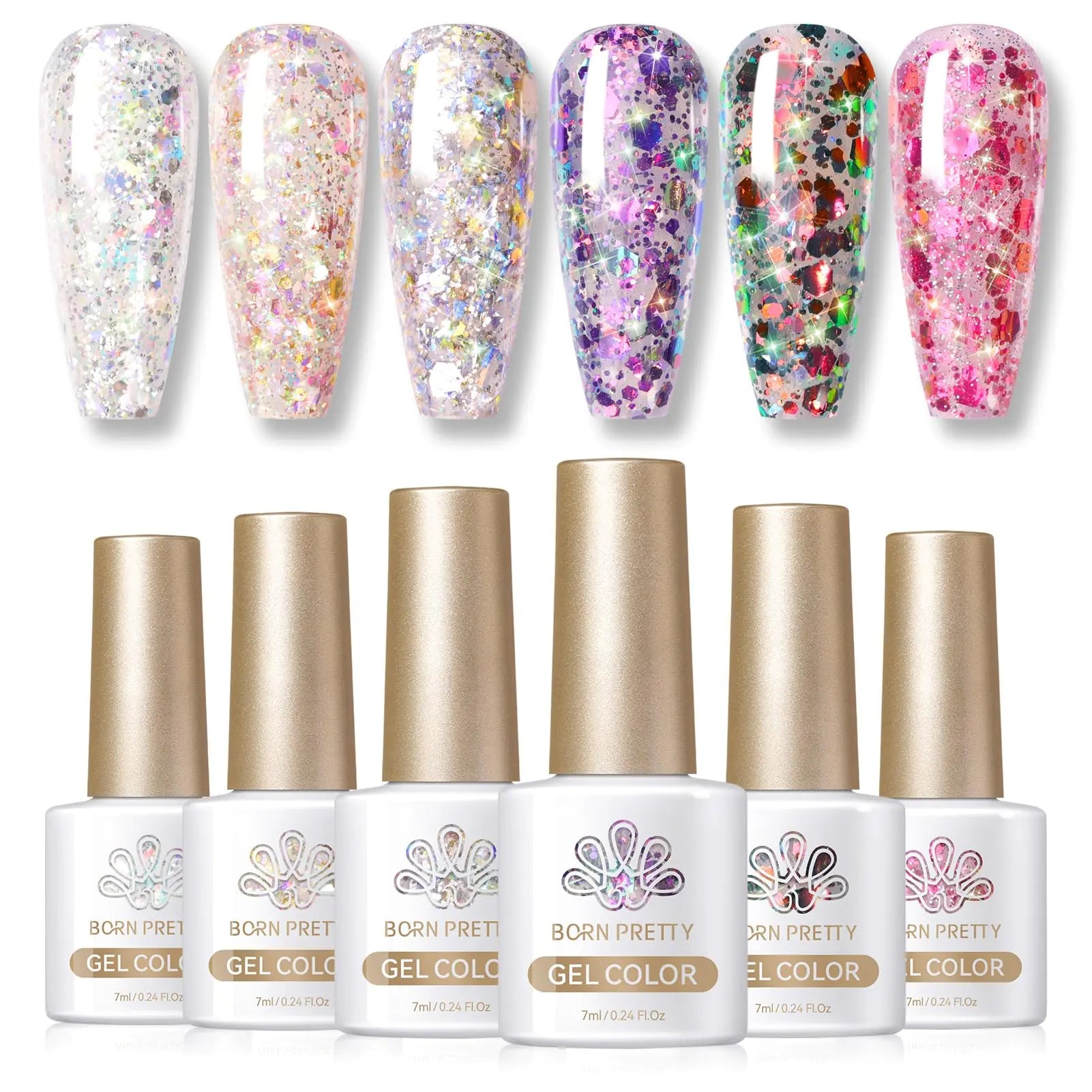 Born Pretty Glitter Sequins Gel Nail Polish Set - GNS Beauty & Personal Care
