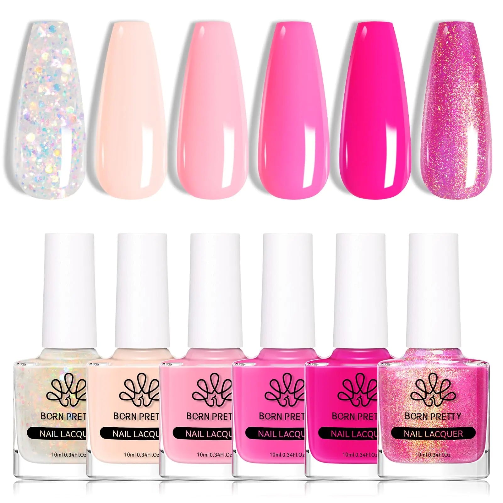 Born Pretty Hot Pink Nail Polish Set – Dazzling Colors for Stunning Nails - GNS Beauty & Personal Care