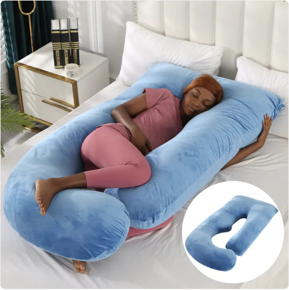 Ultimate J-Shaped Pregnancy Pillow for Comfort & Support