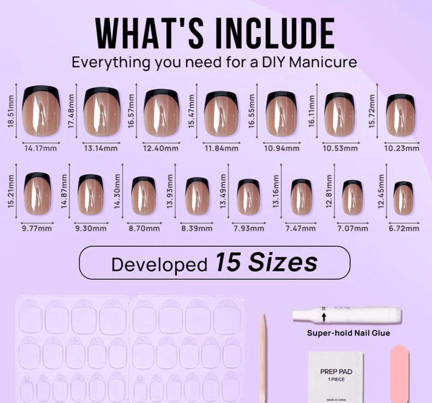 Braveheart Short Square Nails – Soft Gel Press - On Kit for Fierce, Flawless Style - GNS Beauty & Personal Care