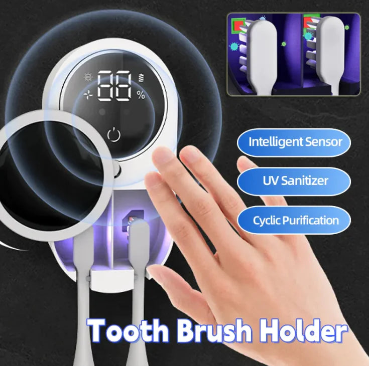 Portable UV Light Toothbrush Cleaner with Multi-Function Holder