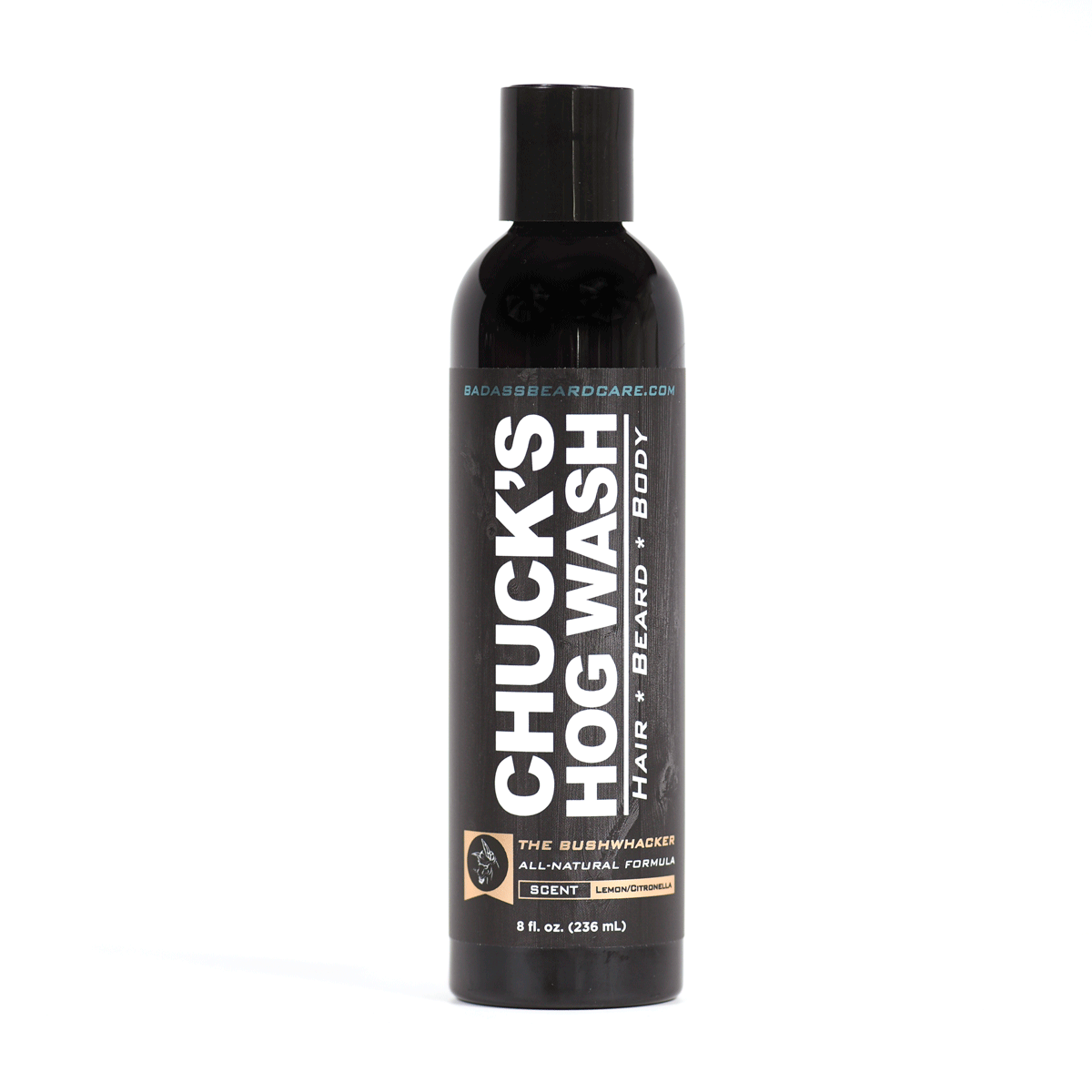 Badass Beard Care Chuck's Hog Wash - The Bushwhacker | 3-in-1 Beard, Hair & Body Wash