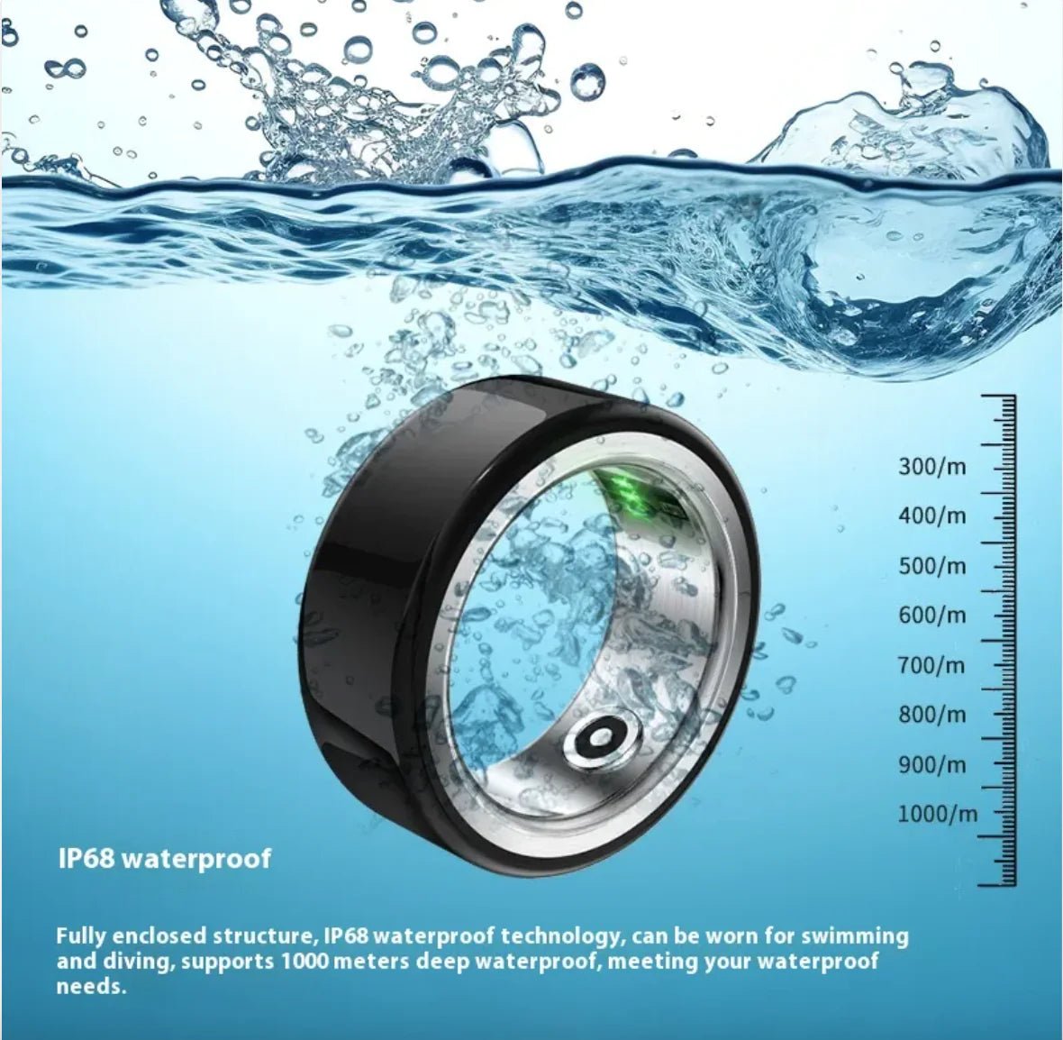Ceramic Health Monitoring Smart Ring – Stylish, Smart &amp; Wellness - Focused - GNS Beauty & Personal Care