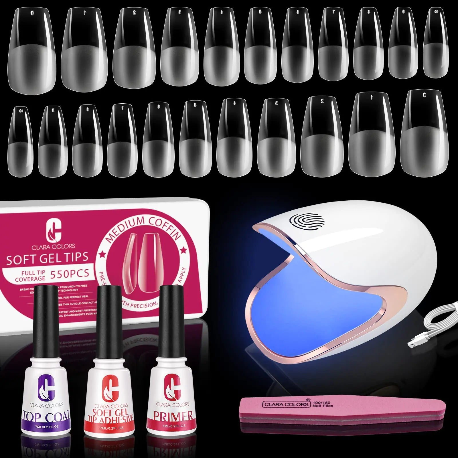 Clara Colors Gel X Nail Kit (550 - Piece) - GNS Beauty & Personal Care