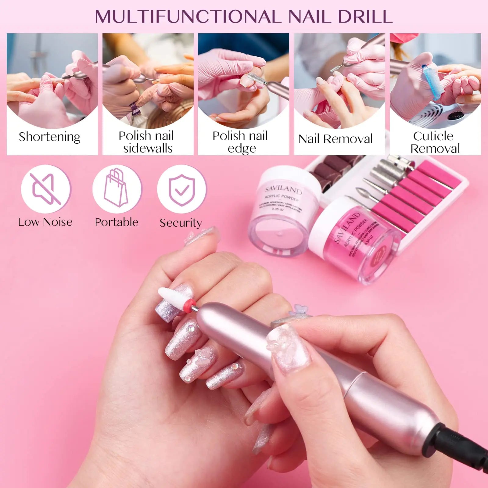 Complete SAVILAND Acrylic Nail Kit with Drill for Beginners - GNS Beauty & Personal Care
