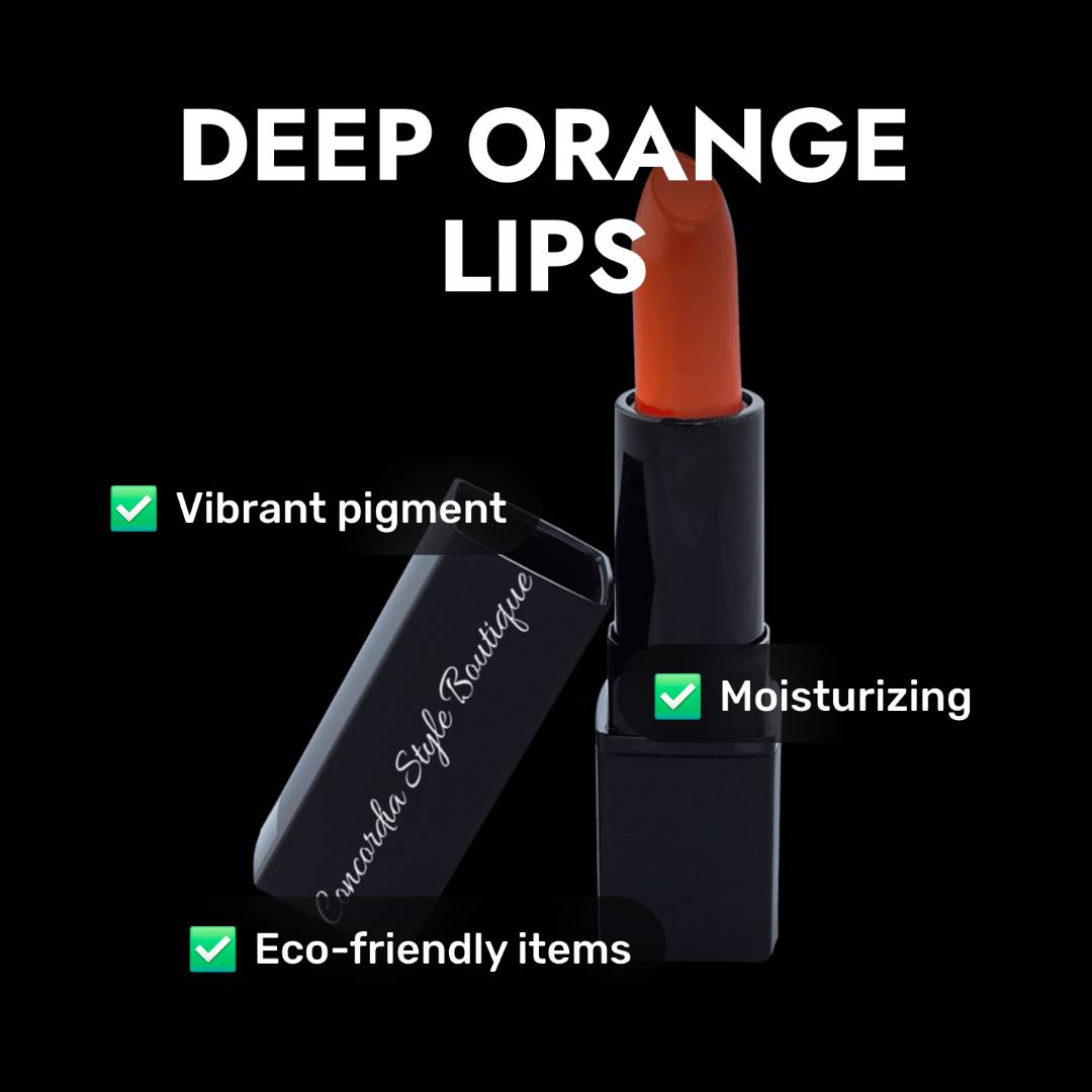 Concordia Style Boutique Deep Orange Matte Lipstick - Bold Color & Clean Comfort - GNS Beauty & Personal Care