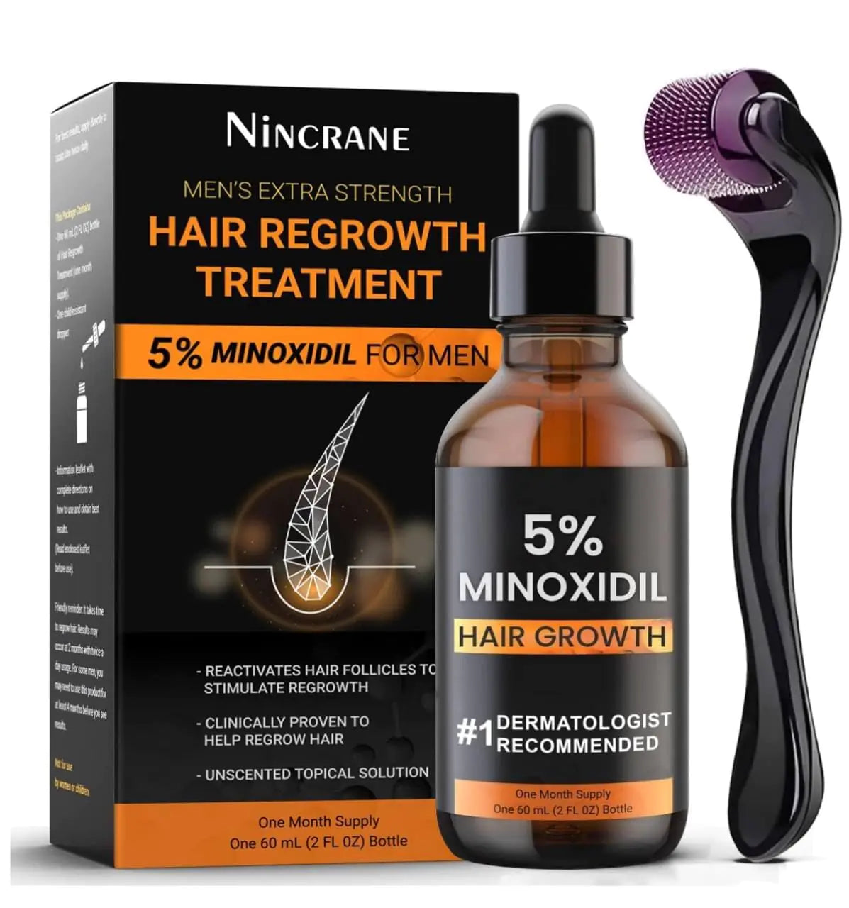 5% Minoxidil Hair & Beard Growth Kit - Extra Strength Topical Serum