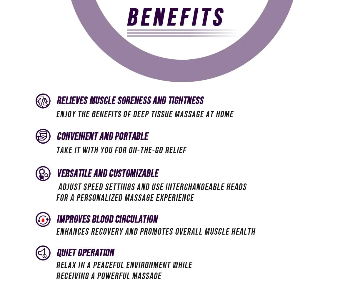 Deep Tissue Massage Gun: Quiet Glide Technology for Effective Muscle Recovery - GNS Beauty & Personal Care