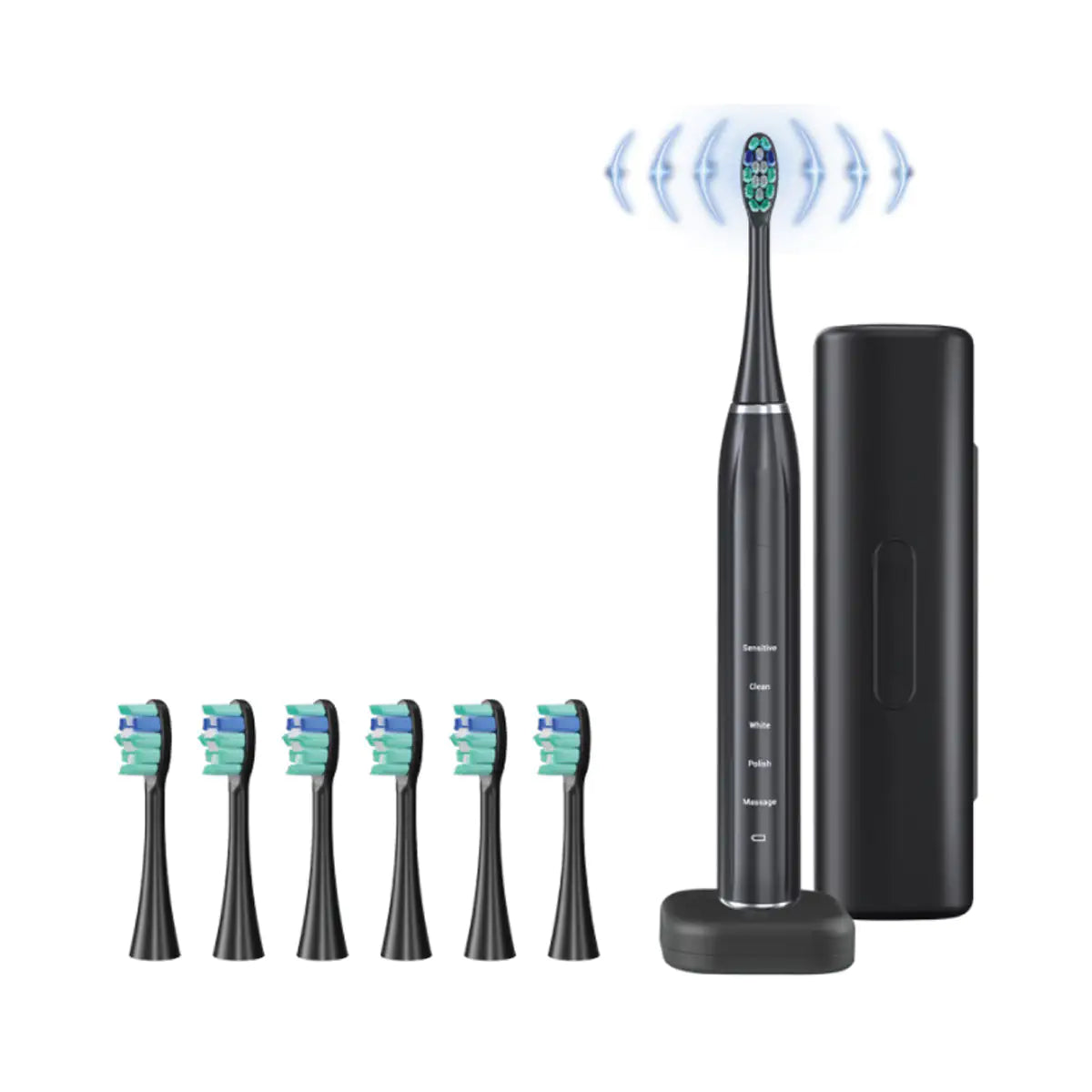 Smart Sonic Toothbrush with 8 Heads & USB Charging