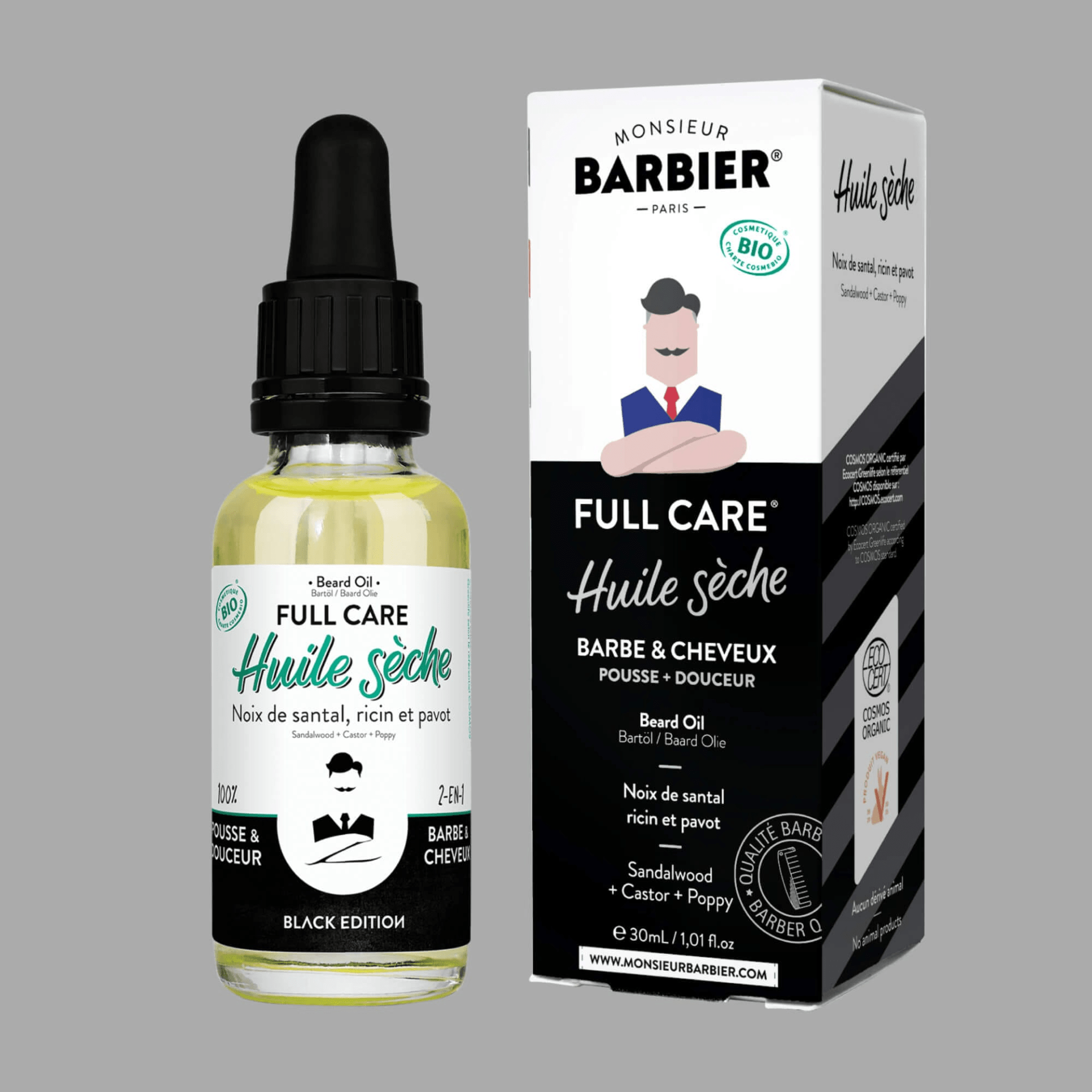 Dry Beard & Hair Oil – FULL CARE BLACK EDITION (30mL) – Nourish, Revitalize & Elevate Your Grooming - GNS Beauty & Personal Care
