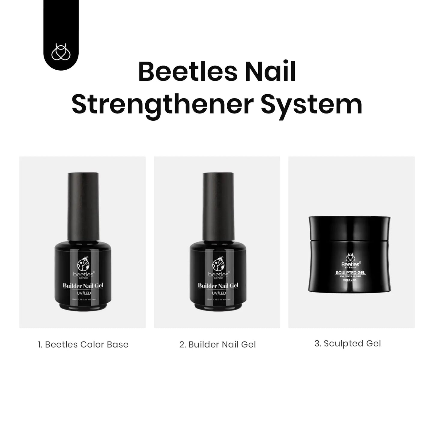 Beetles Nude Gel Nail Polish - 15ml All-in-One Base & Strengthener