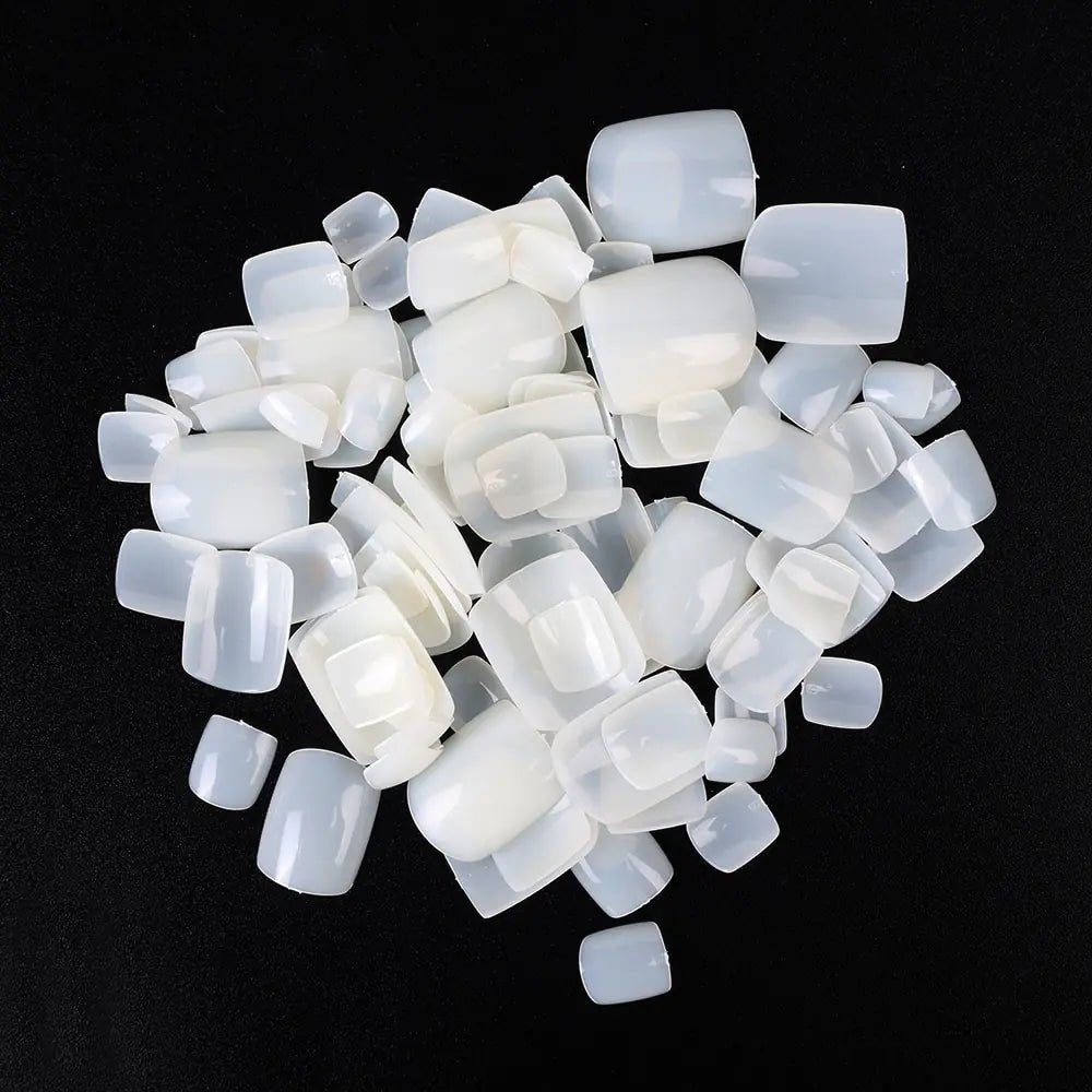 Easy Apply Natural White False Toenails – Salon - Quality Glam at Home - GNS Beauty & Personal Care