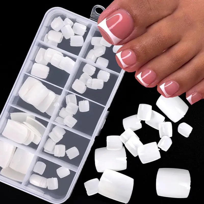 Easy Apply Natural White False Toenails – Salon - Quality Glam at Home - GNS Beauty & Personal Care
