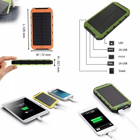 Eco - Friendly 6000mAh Dual USB Solar Power Bank Charger - GNS Beauty & Personal Care